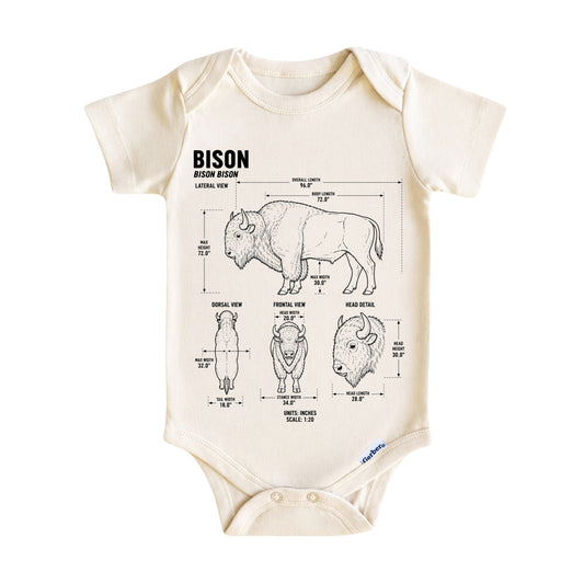 Bison Blueprint ONESIE ®, Baby Bodysuit for Boys Girls
