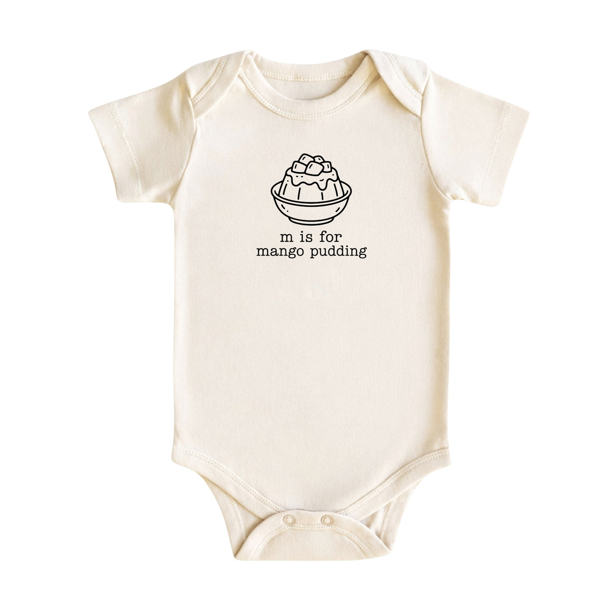 M Is for Mango Pudding Baby Bodysuit
