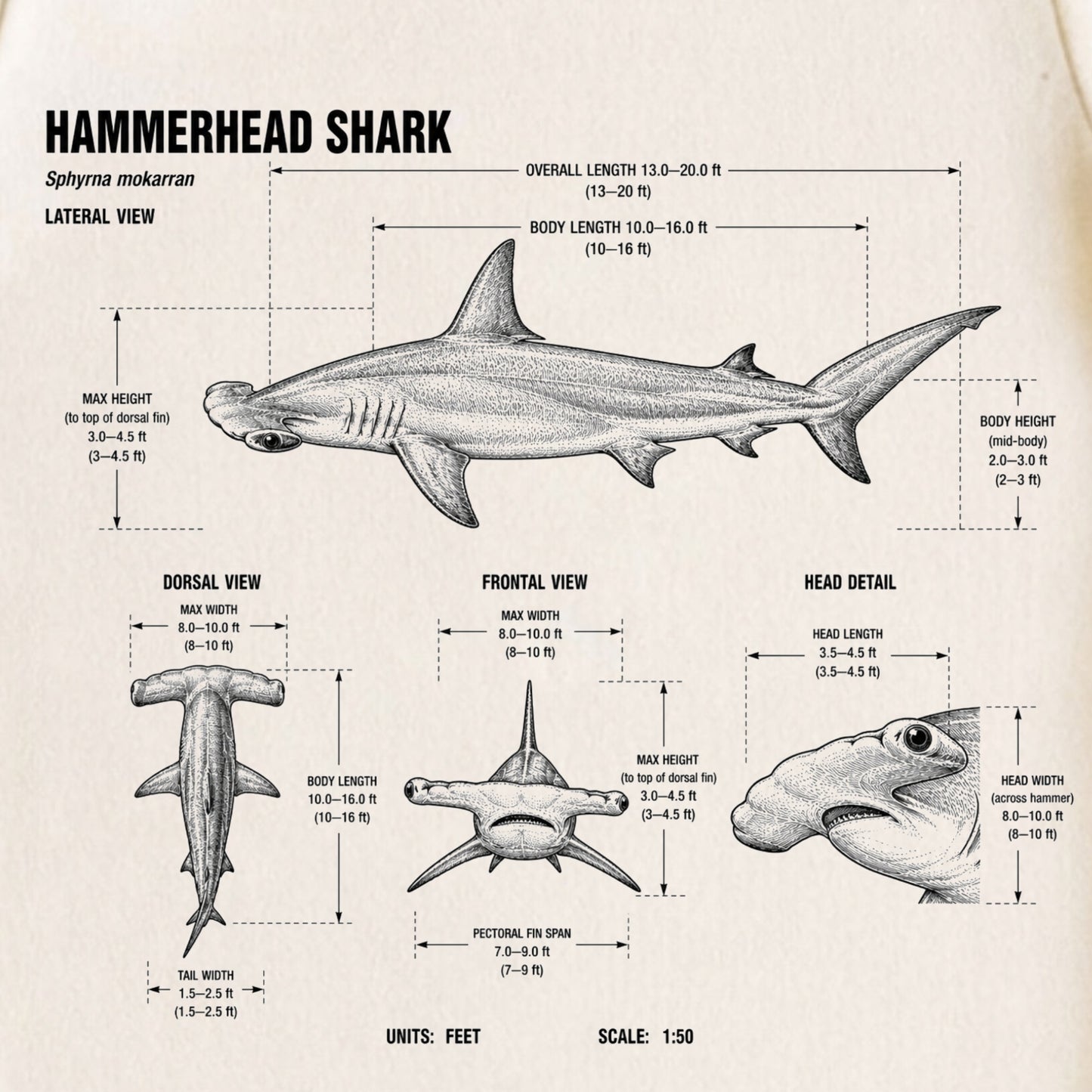 Hammerhead Shark Blueprint ONESIE ®, Baby Bodysuit for Boys Girls
