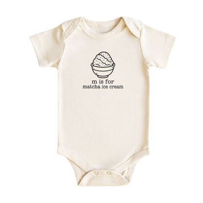 M Is for Matcha Ice Cream Baby Bodysuit