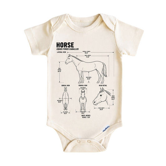 Horse Blueprint ONESIE ®, Baby Bodysuit for Boys Girls