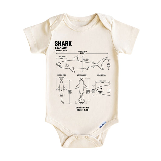 Shark Blueprint ONESIE ®, Baby Bodysuit for Boys Girls