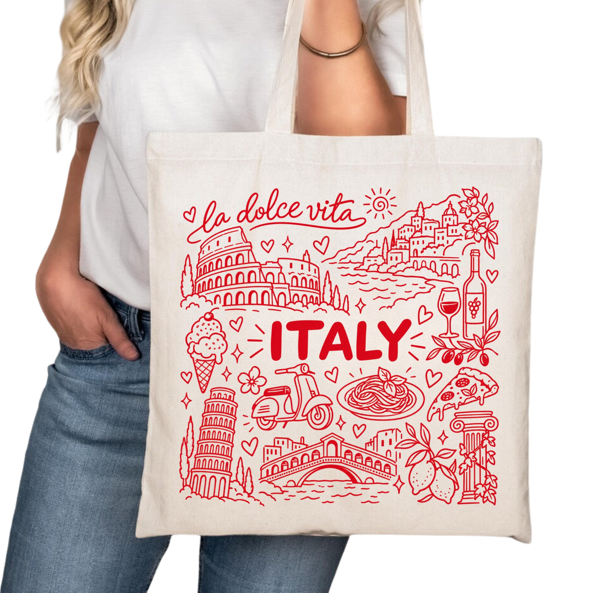 Italy Symbols Tote Bag