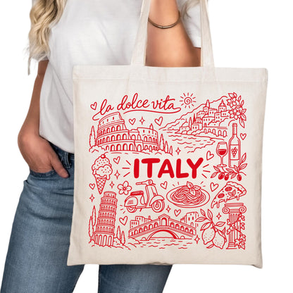 Italy Symbols Tote Bag