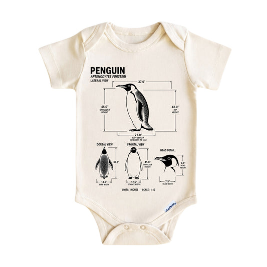 Penguin Blueprint ONESIE ®, Baby Bodysuit for Boys Girls
