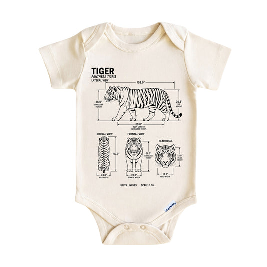 Tiger Blueprint ONESIE ®, Baby Bodysuit for Boys Girls