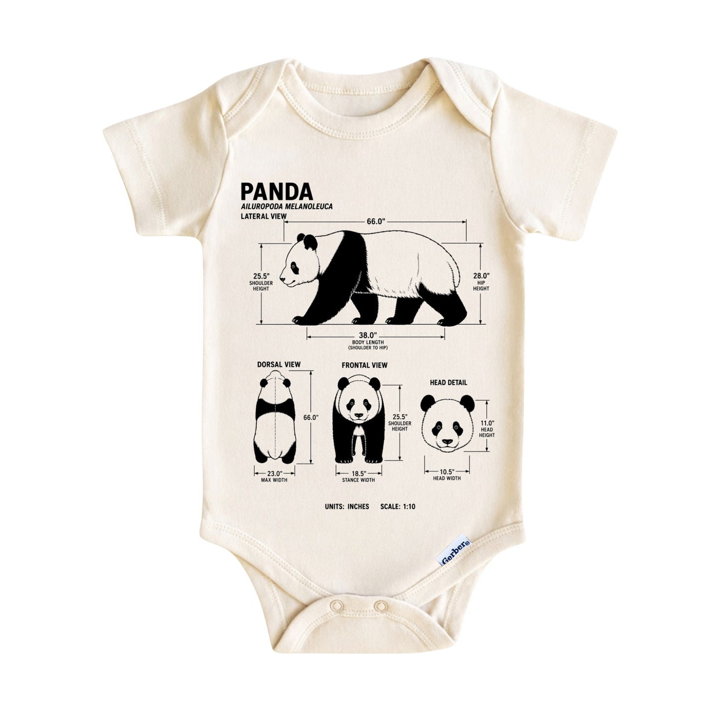 Panda Blueprint ONESIE ®, Baby Bodysuit for Boys Girls