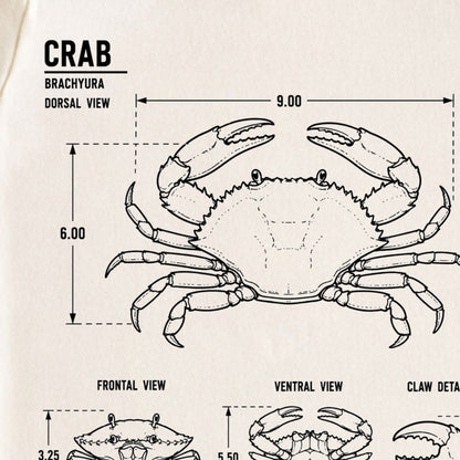 Crab Blueprint Baby ONESIE ®, Baby Bodysuit for Boys Girls