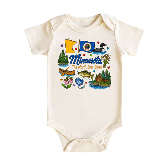 Minnesota Baby Bodysuit for Boys Girls
