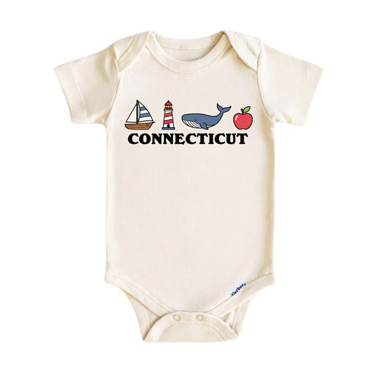 Connecticut Baby Onesie ®, Constitution State Baby Bodysuit for Boys Girls