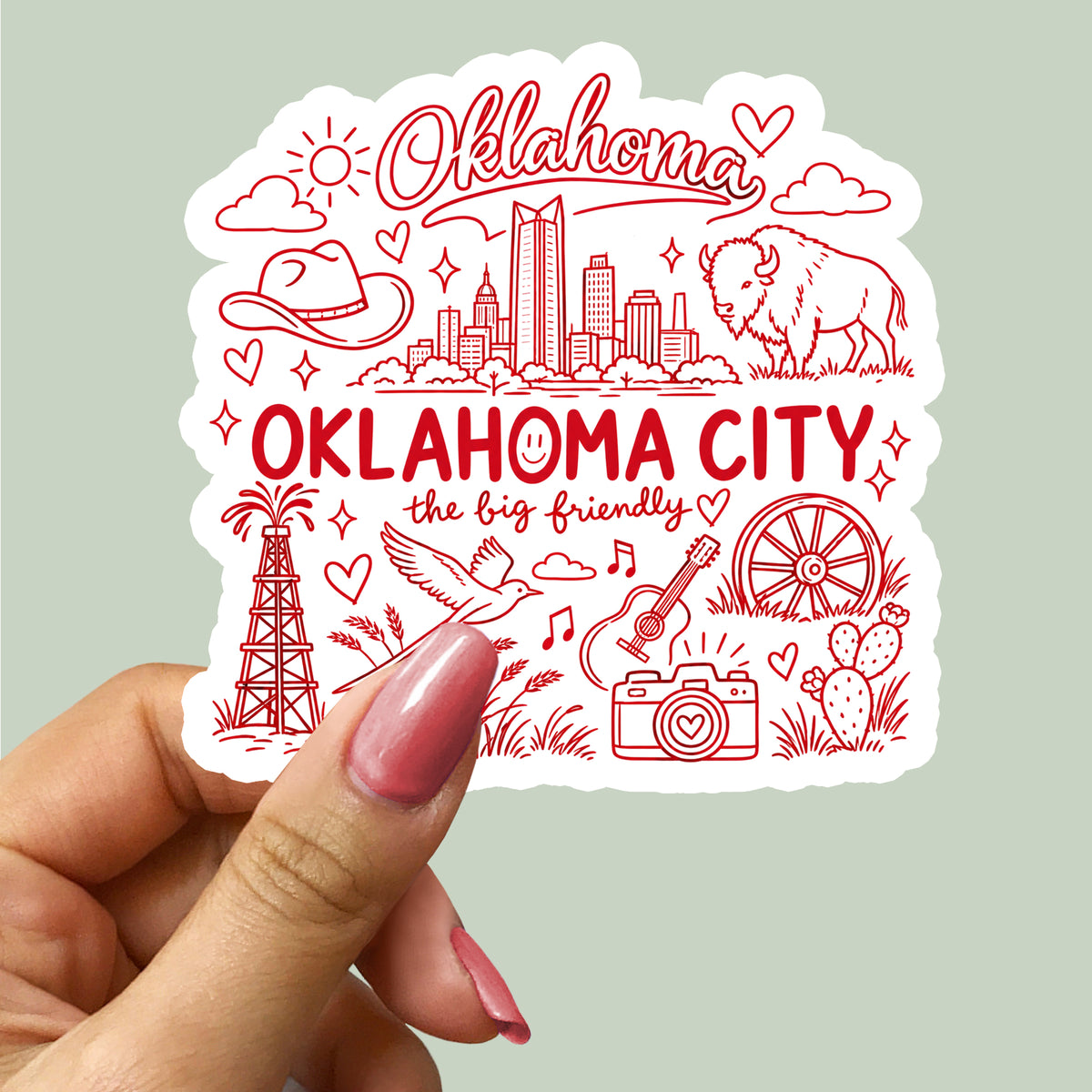 Oklahoma City State Symbols Sticker