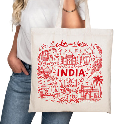India Symbols Tote Bag
