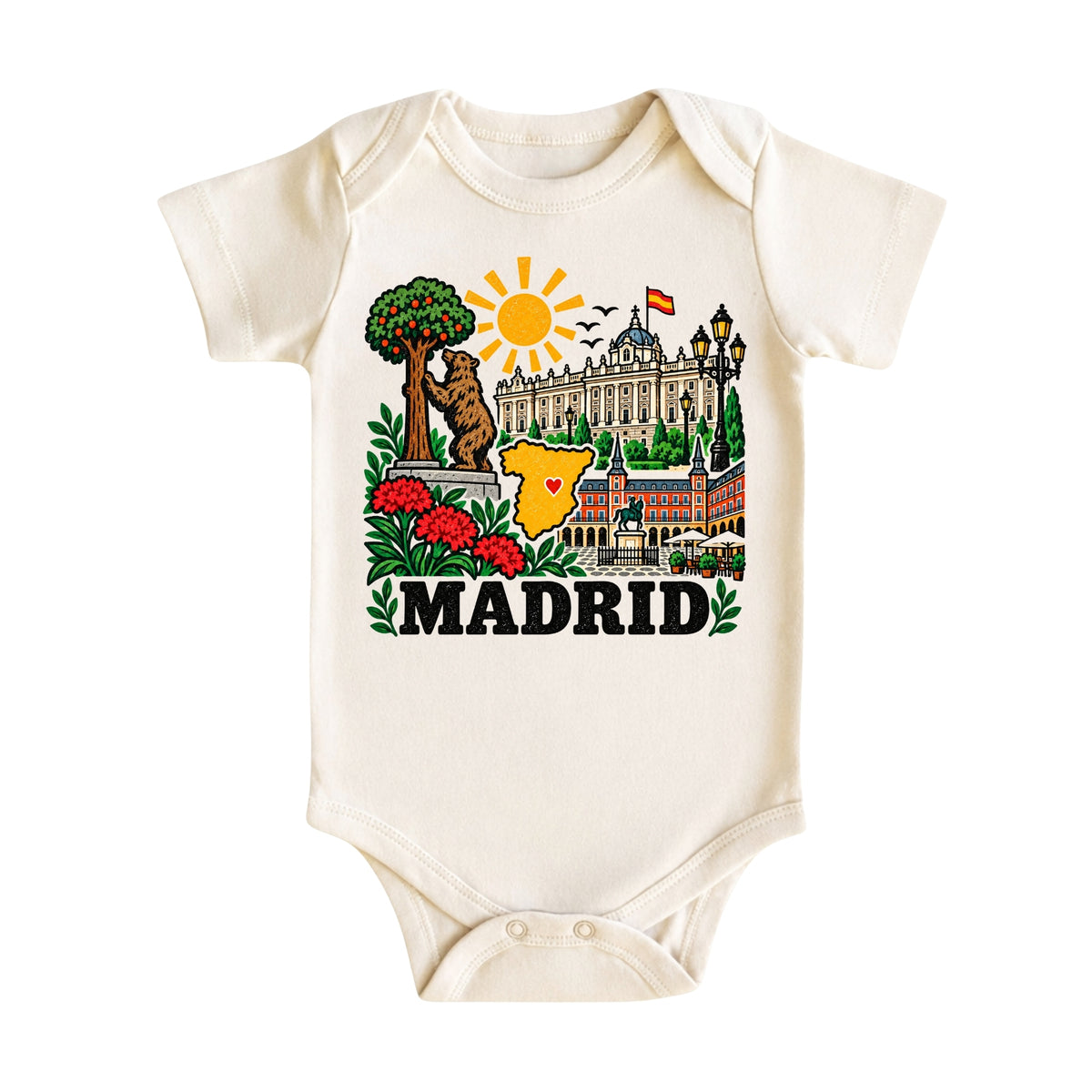 Madrid Spain Baby Bodysuit