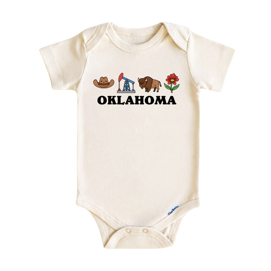 Oklahoma Baby Onesie ®, Sooner State Baby Bodysuit for Boys Girls