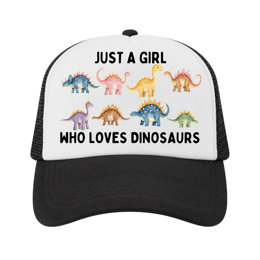 Dinosaur Trucker Hat for Girls, Dinosaur Lover Gift for Kids