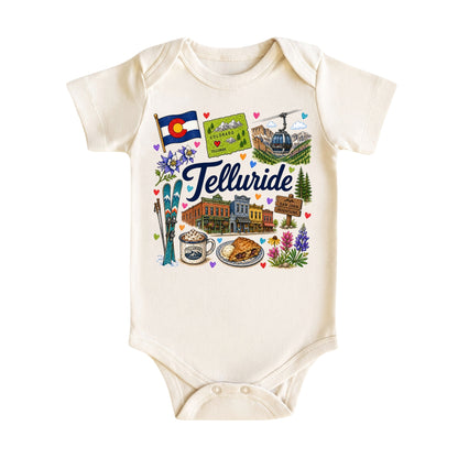 Telluride Colorado Baby Bodysuit for Boys Girls