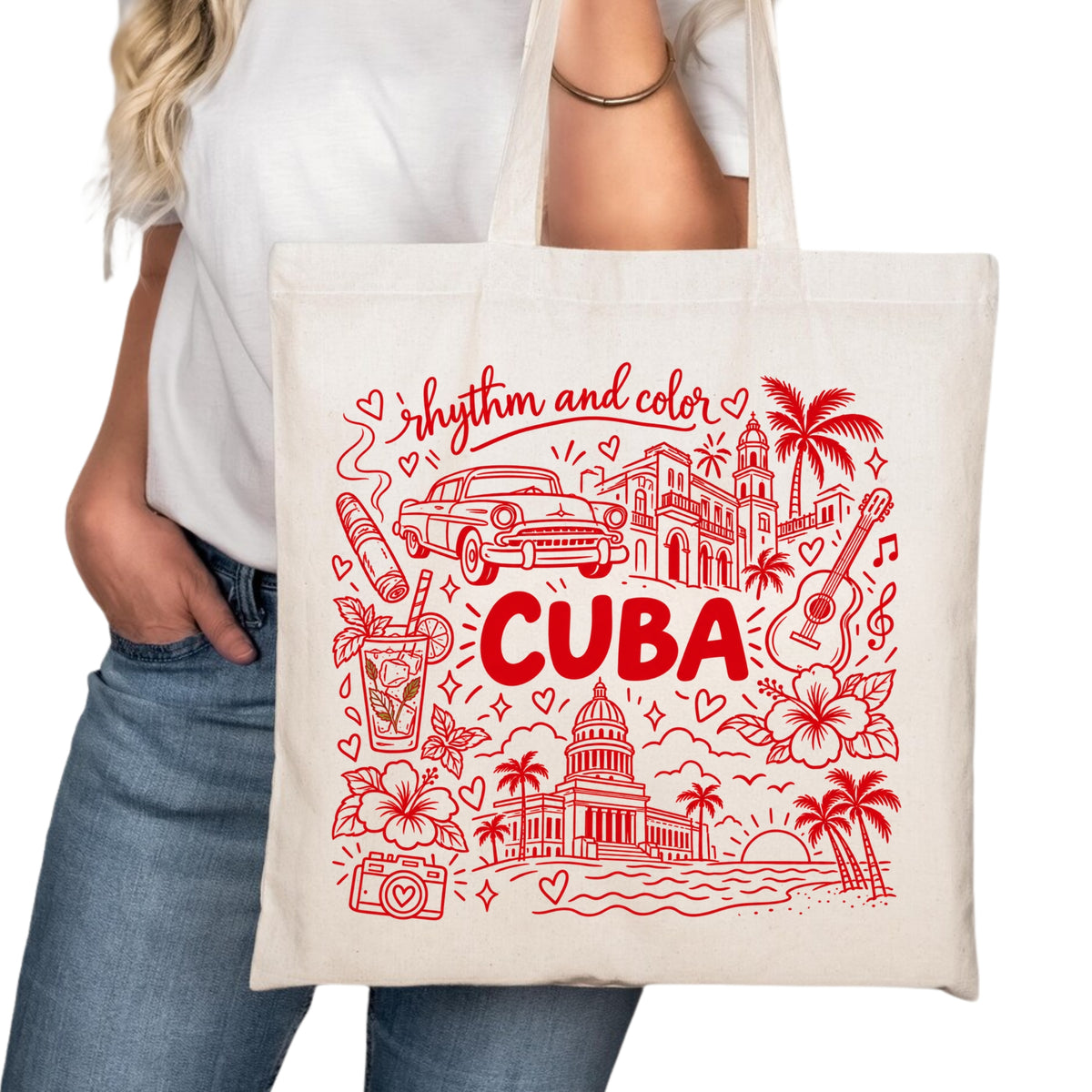 Cuba Symbols Tote Bag