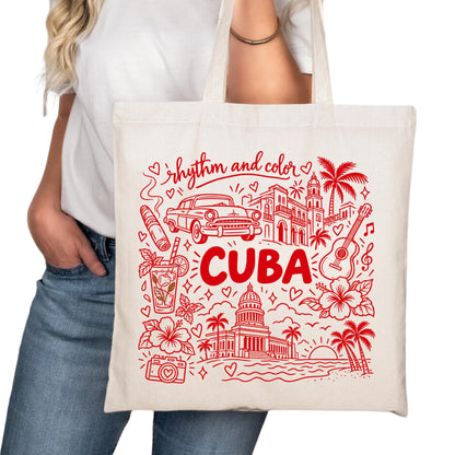 Cuba Symbols Tote Bag