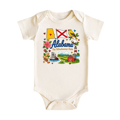 Alabama Baby Bodysuit for Boys Girls