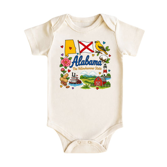 Alabama Baby Bodysuit for Boys Girls