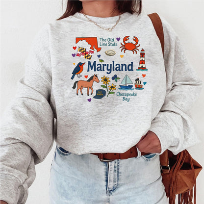 Maryland Kids Sweatshirt – Old Line State Icons