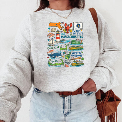 Massachusetts Kids Sweatshirt – Bay State Icons