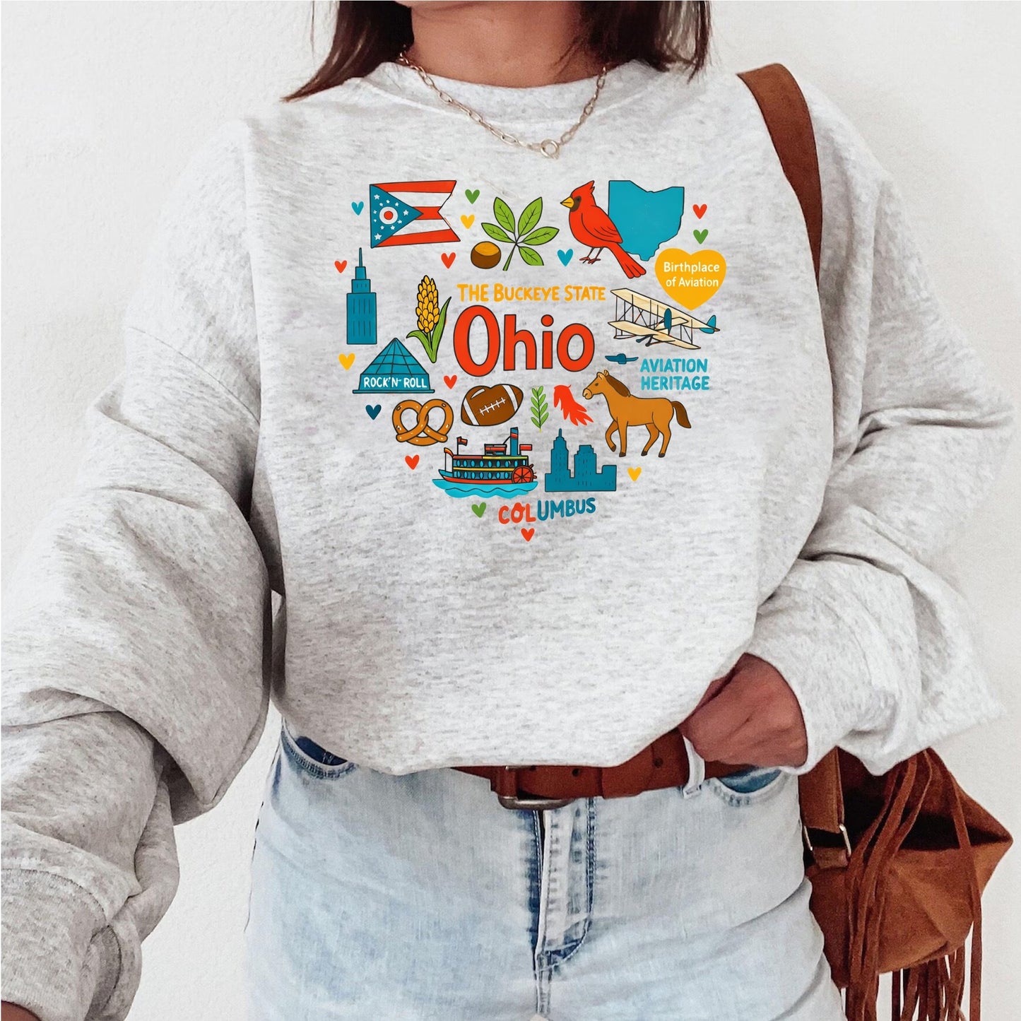 Ohio Kids Sweatshirt – Buckeye State Icons