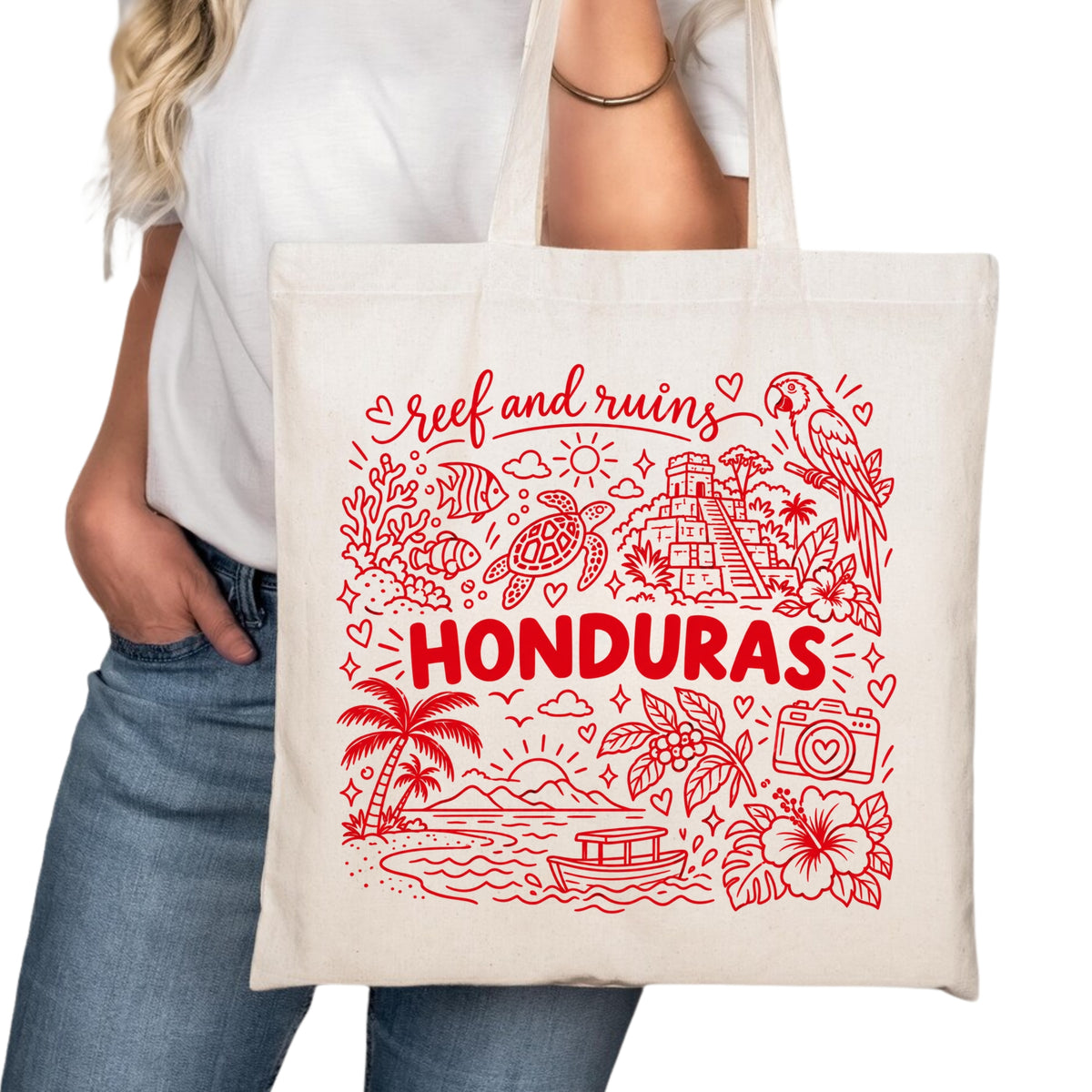 Honduras Symbols Tote Bag
