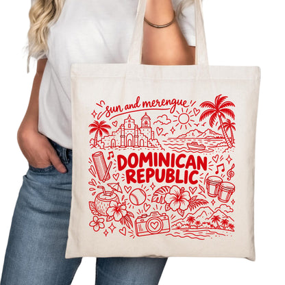 Dominican Republic Symbols Tote Bag