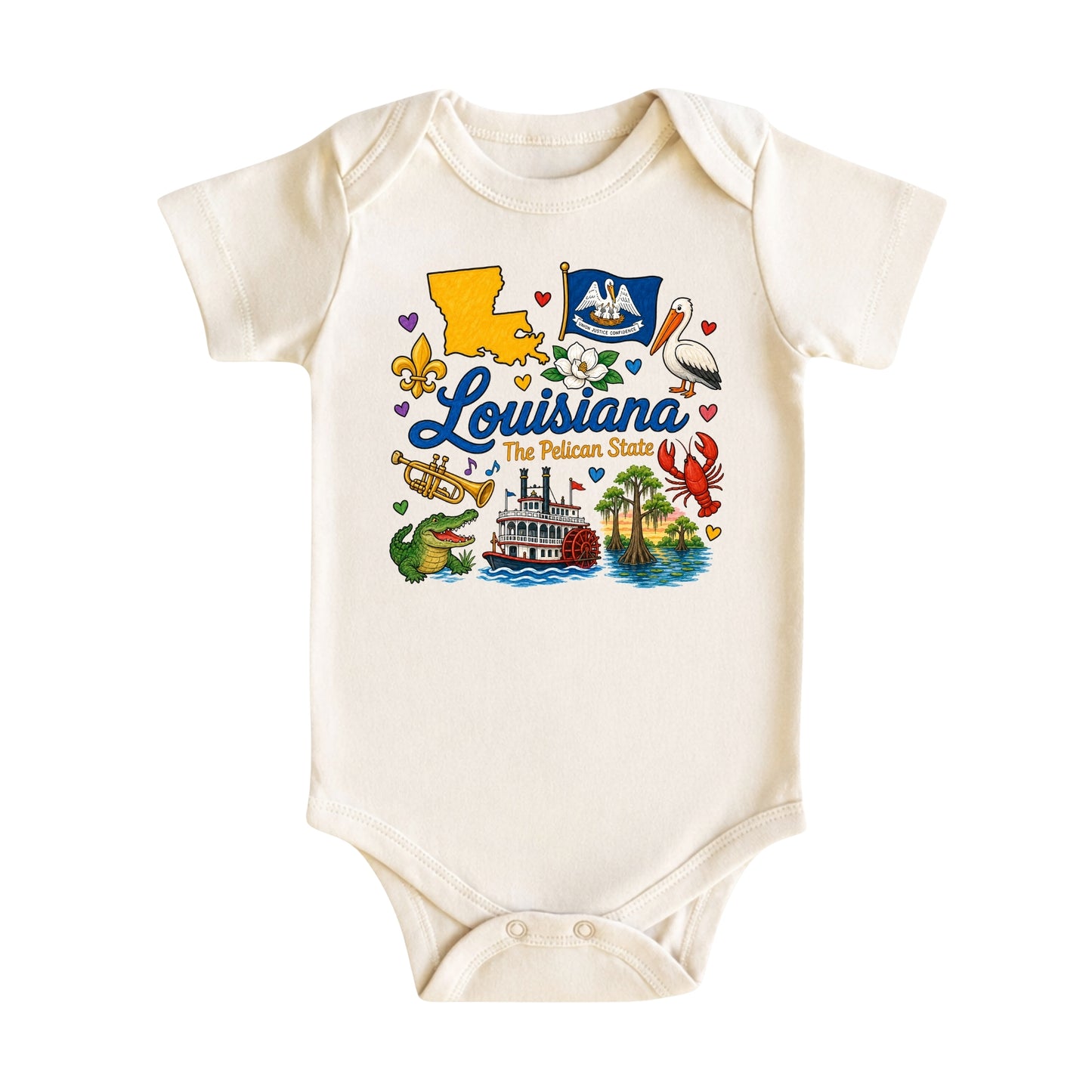 Louisiana Baby Bodysuit for Boys Girls
