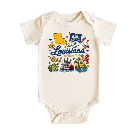 Louisiana Baby Bodysuit for Boys Girls