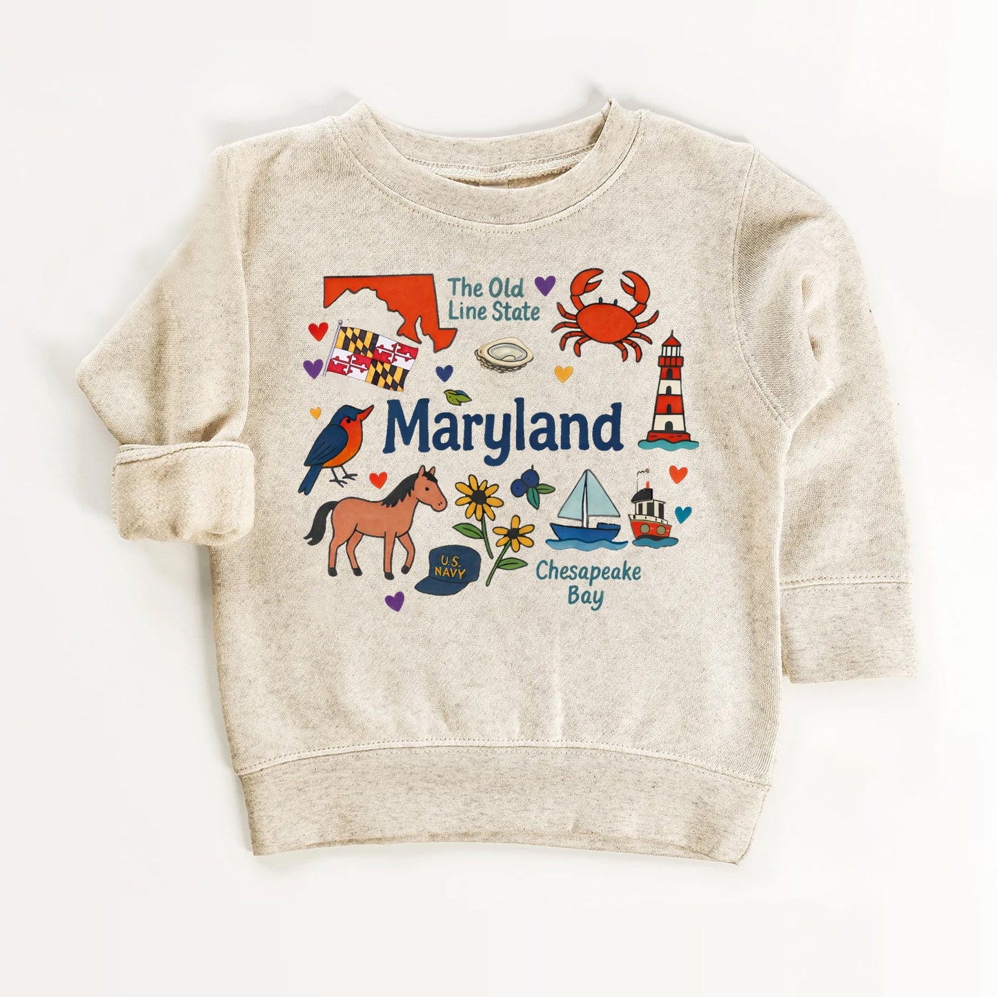 Maryland Kids Sweatshirt – Old Line State Icons