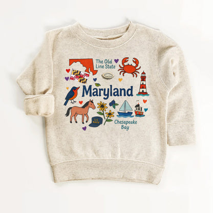 Maryland Kids Sweatshirt – Old Line State Icons