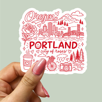 Portland Oregon City Symbols Sticker
