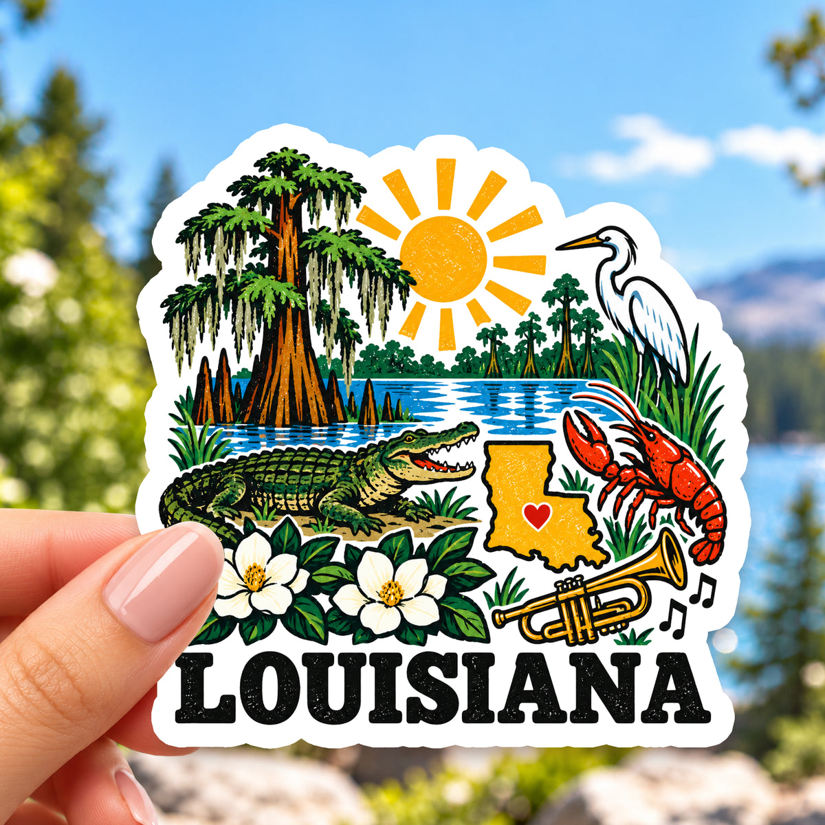 Louisiana Retro Sticker