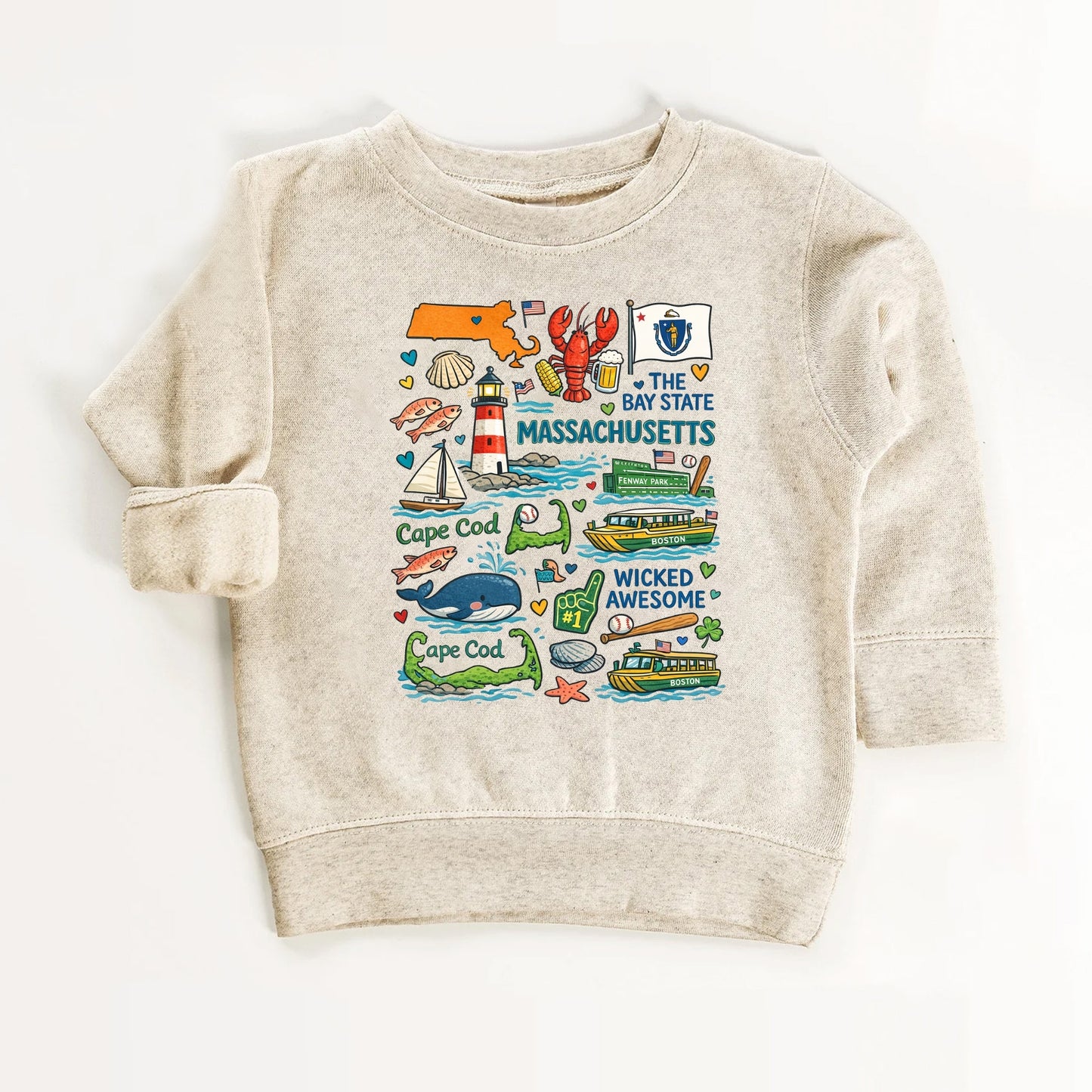 Massachusetts Kids Sweatshirt – Bay State Icons