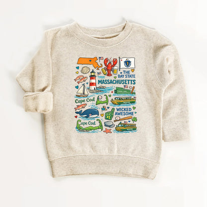 Massachusetts Kids Sweatshirt – Bay State Icons