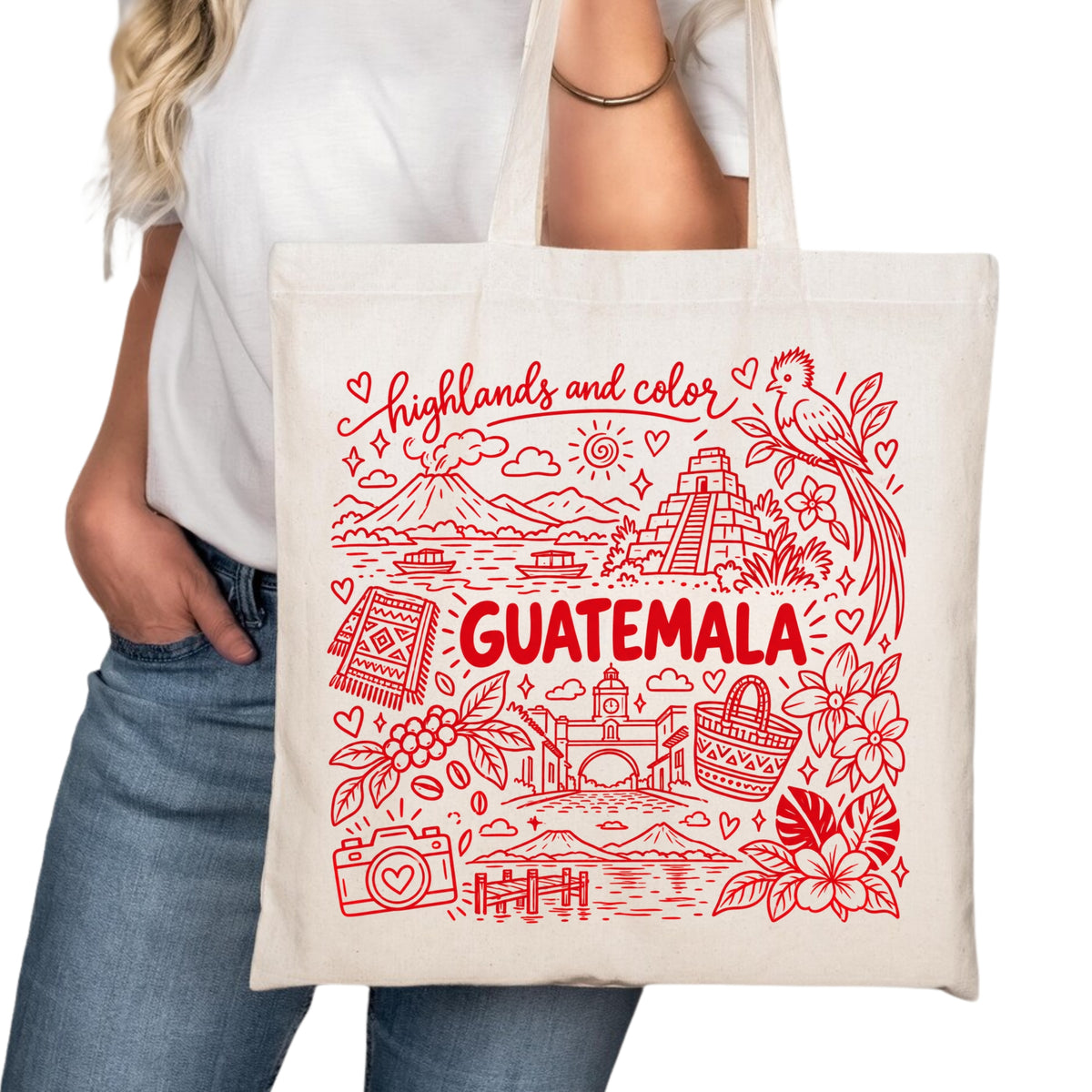 Guatemala Symbols Tote Bag