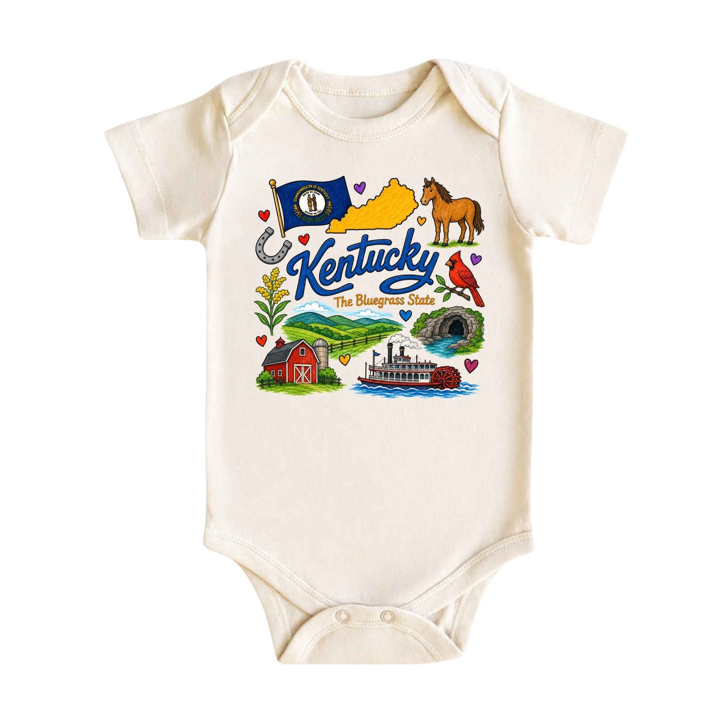 Kentucky Baby Bodysuit for Boys Girls