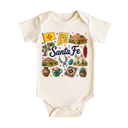 Santa Fe New Mexico Baby Bodysuit for Boys Girls