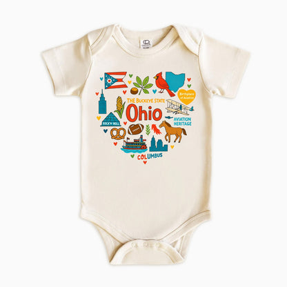 Ohio Kids Sweatshirt – Buckeye State Icons