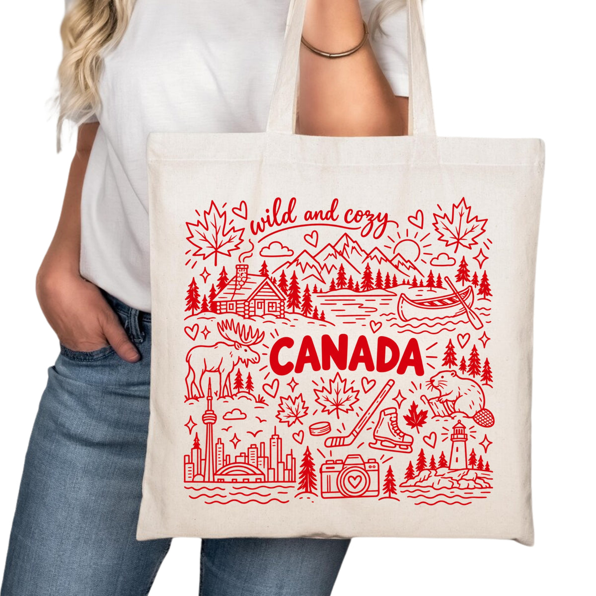 Canada Symbols Tote Bag