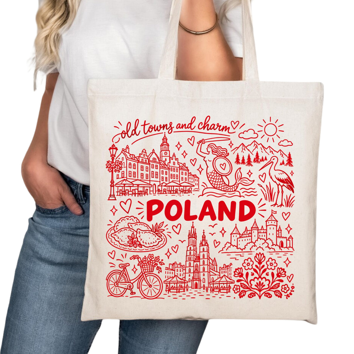 Poland Symbols Tote Bag