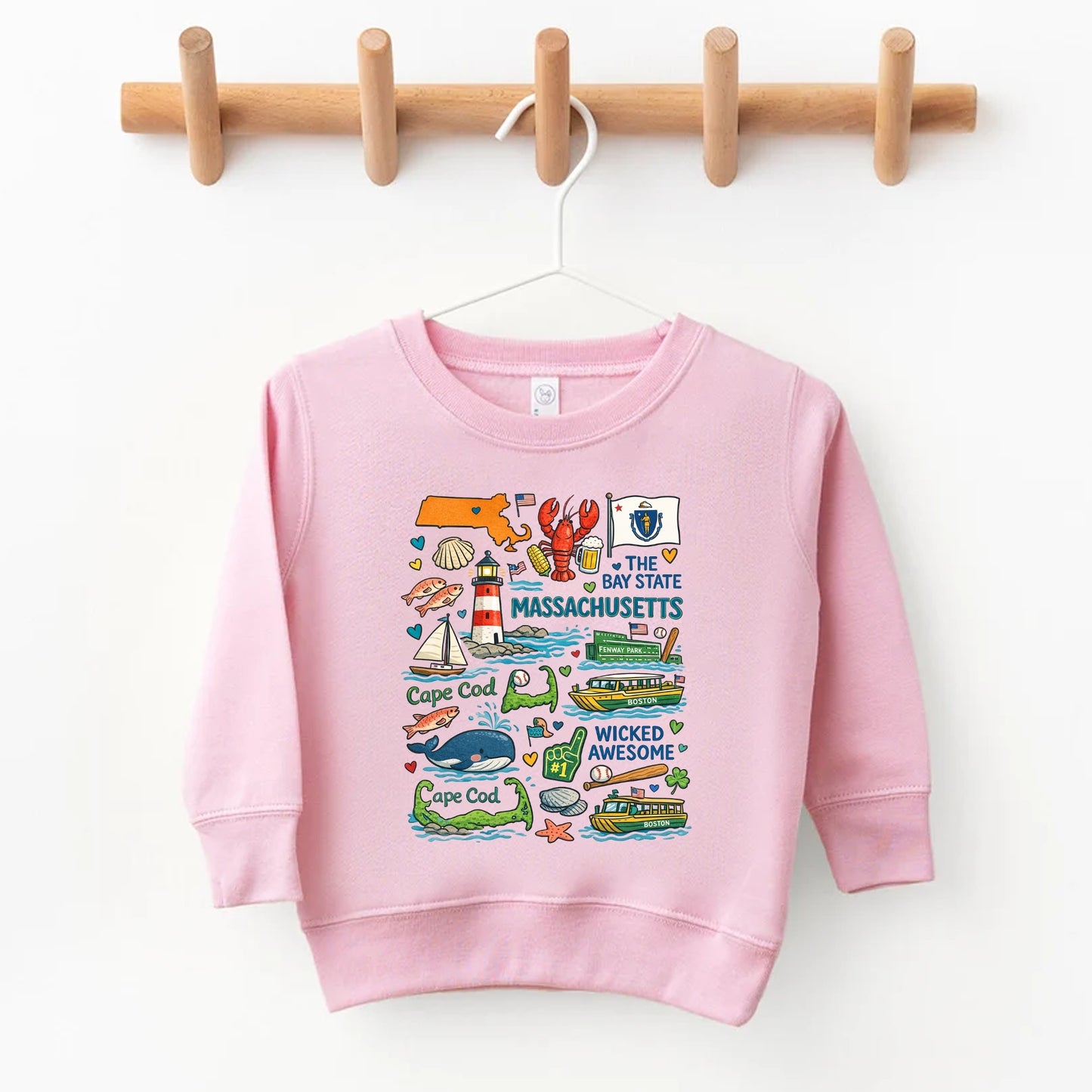 Massachusetts Kids Sweatshirt – Bay State Icons