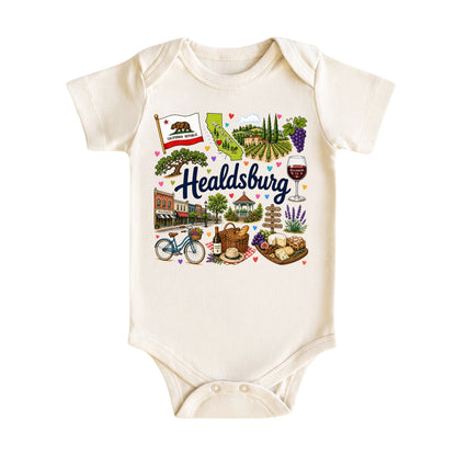 Healdsburg California Baby Bodysuit for Boys Girls