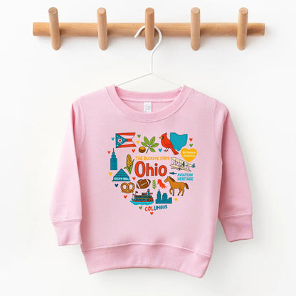 Ohio Kids Sweatshirt – Buckeye State Icons