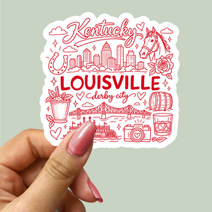 Louisville Kentucky City Symbols Sticker
