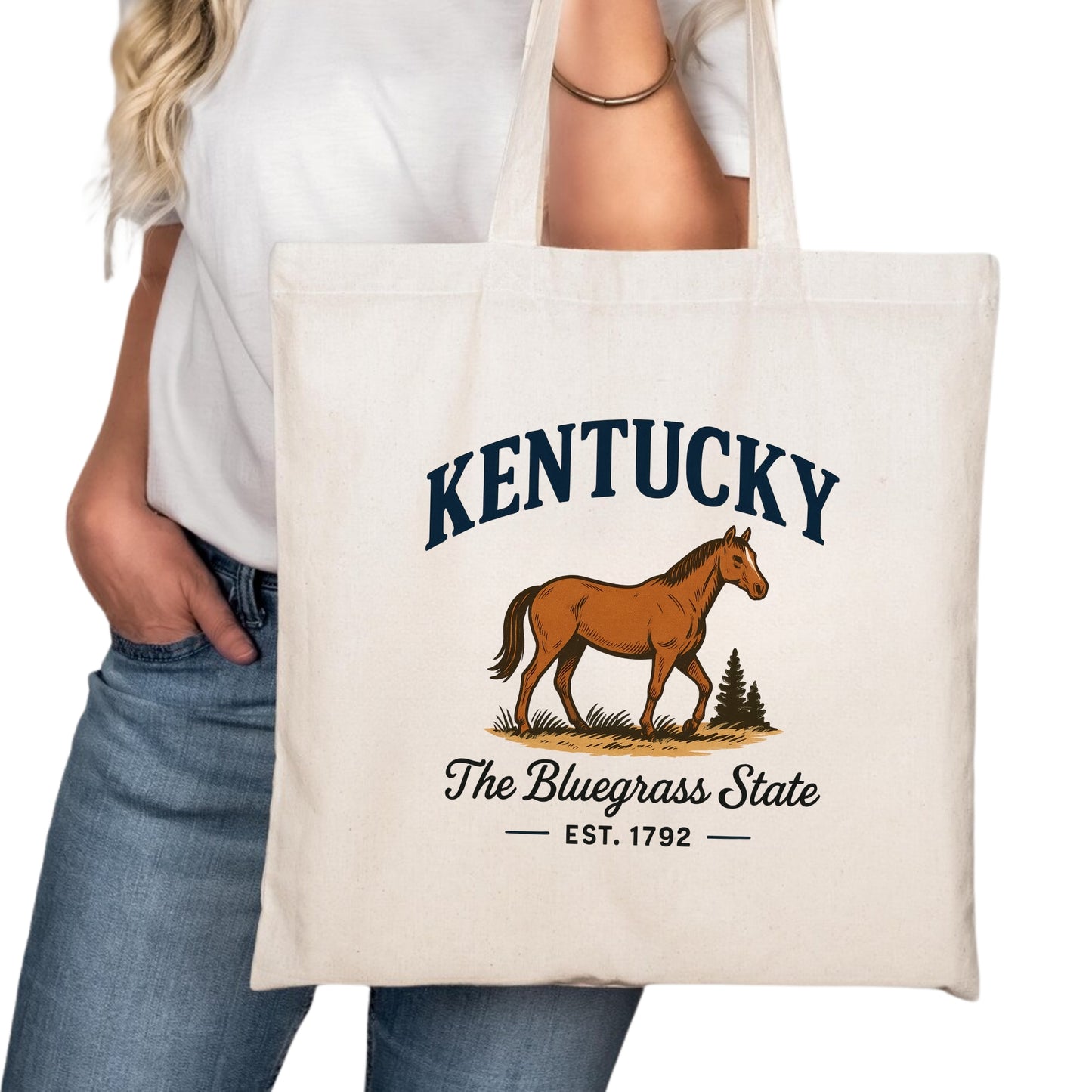 Kentucky Tote Bag, Louisville Lexington Bowling Green Travel Market Bag