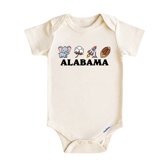 Alabama Baby Onesie ®, Heart of Dixie Baby Bodysuit for Boys Girls