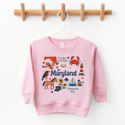 Maryland Kids Sweatshirt – Old Line State Icons